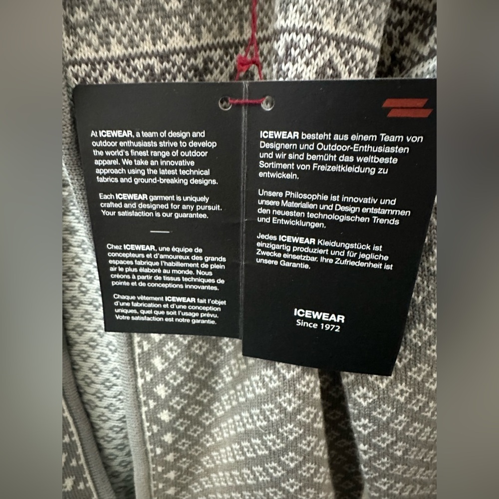 Icewear Gray Nordic design Zip-Up cardigan size L, like New - Picture 5 of 6